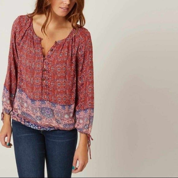 🍄Host pick 💕 NWT Lucky Brand peasant top size PS - Picture 2 of 13